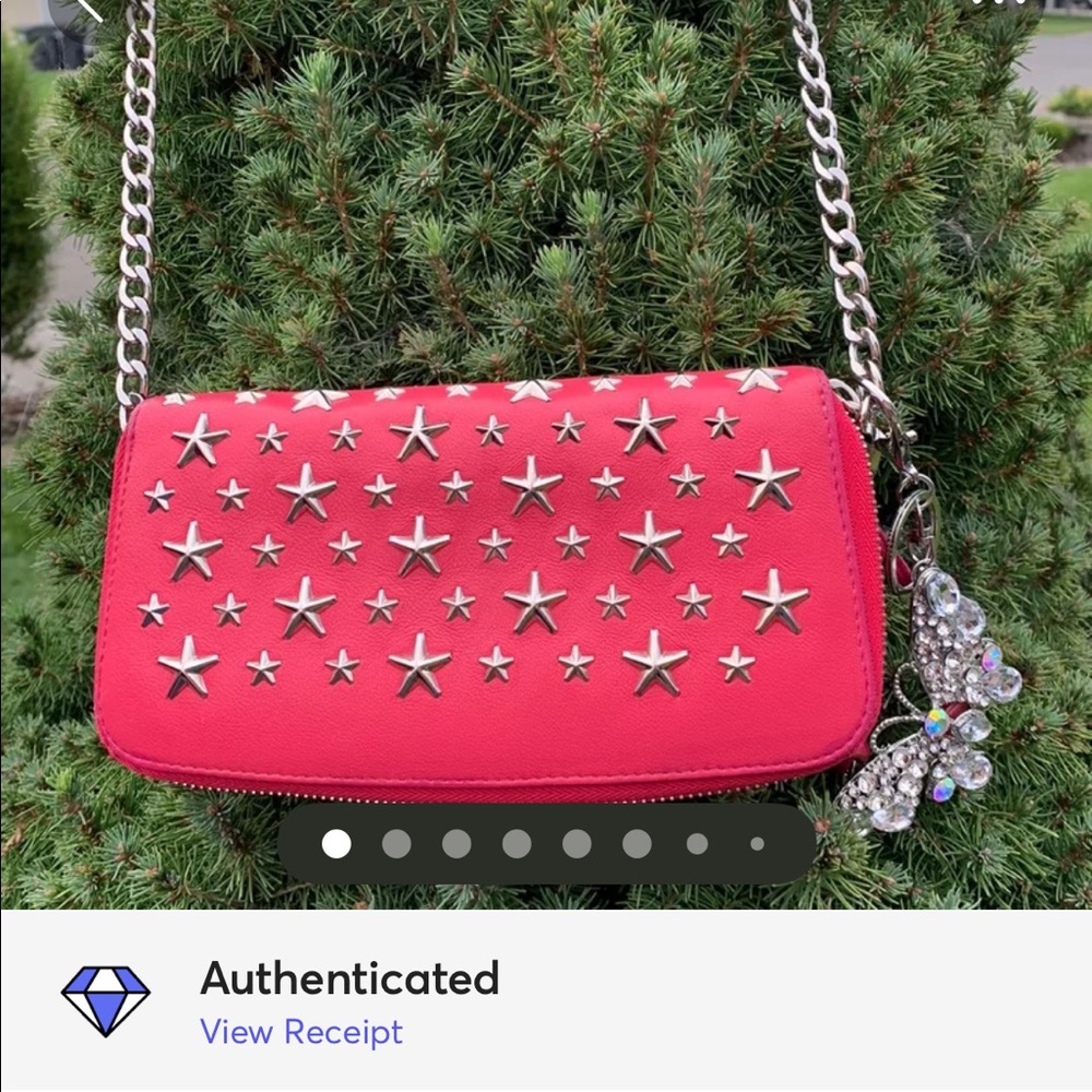 ❌SOLD❌Jimmy Choo Filipa Star Studded Zip Wallet